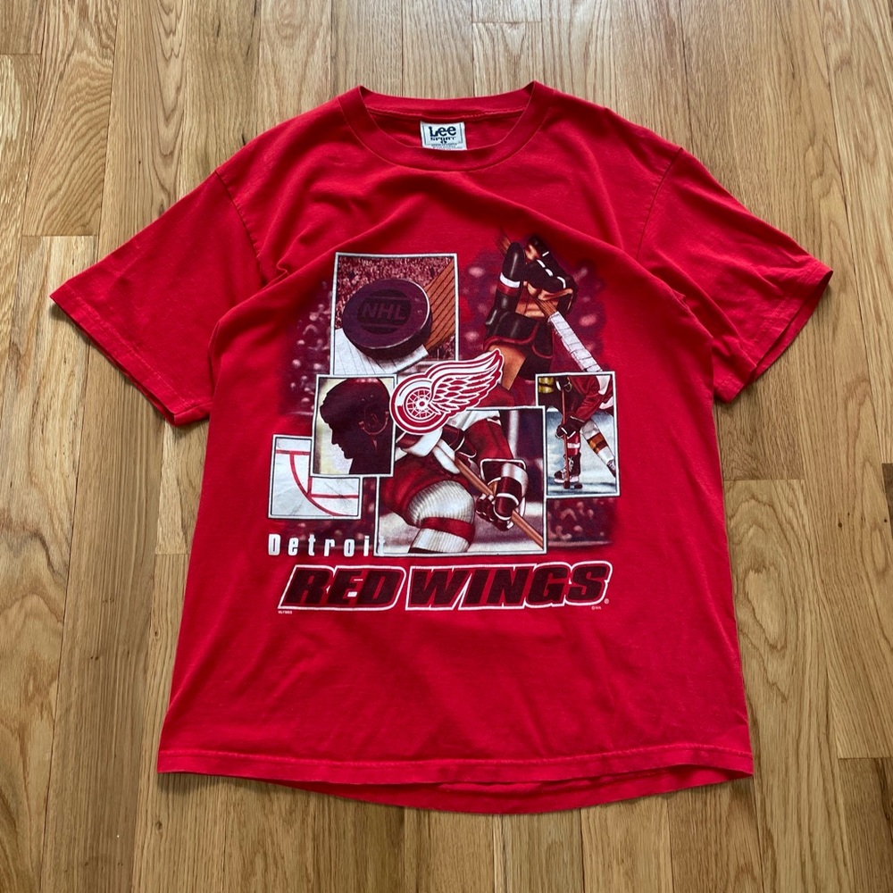 Nutmeg Mills Lee Sport Detroit Red Wings NHL Vintage 90s Hockey Graphic Tee L